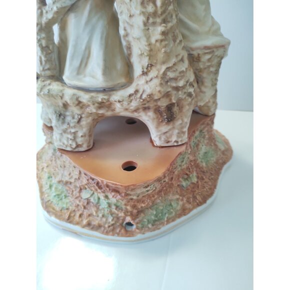 Vintage Arnart Figurine Ceramic Victorian 14" Tall Couple seated near Palm Trees - Picture 8 of 16